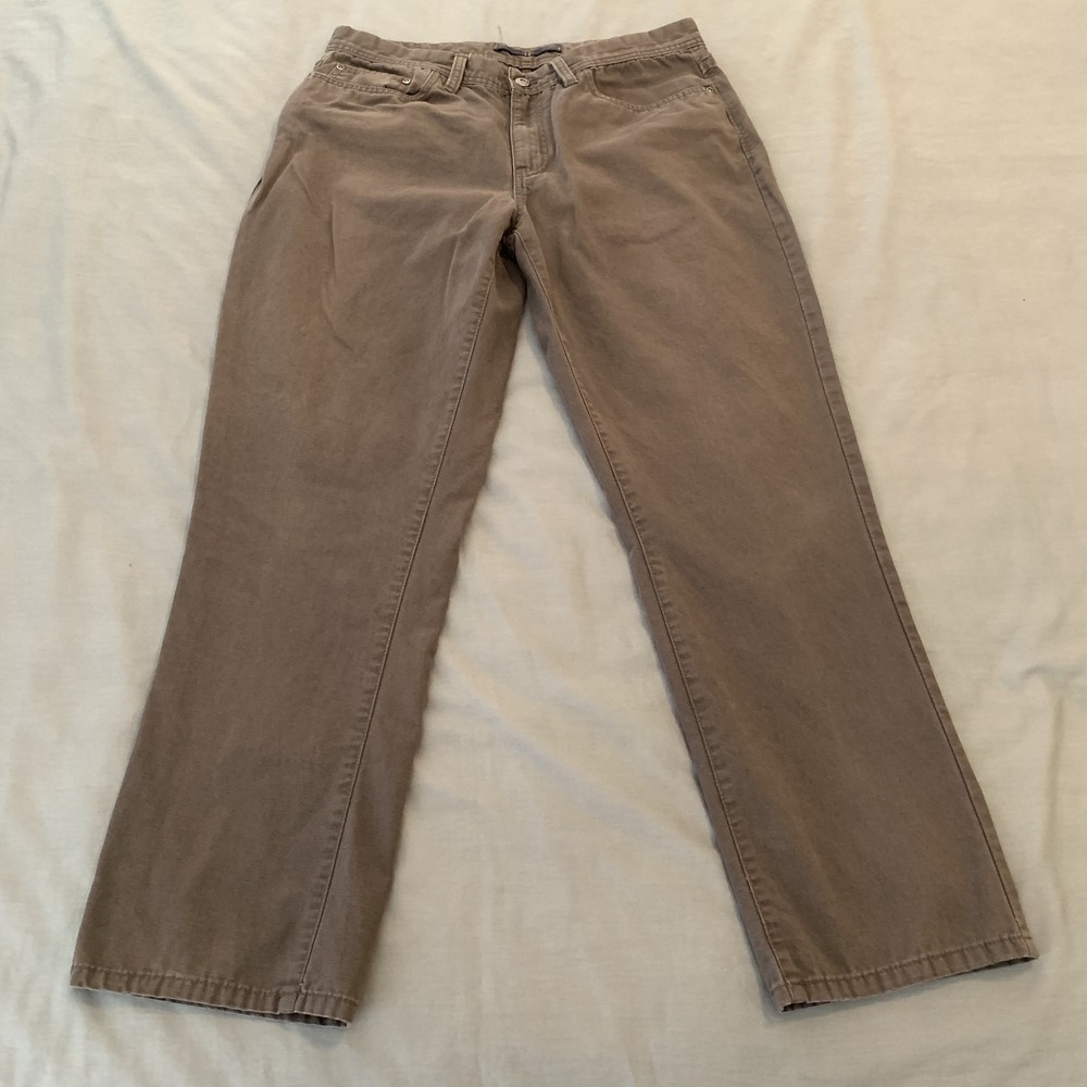 Weatherproof Pants Mens 34x30 Gray Coal Straight Leg Casual Chino Cotton Pockets